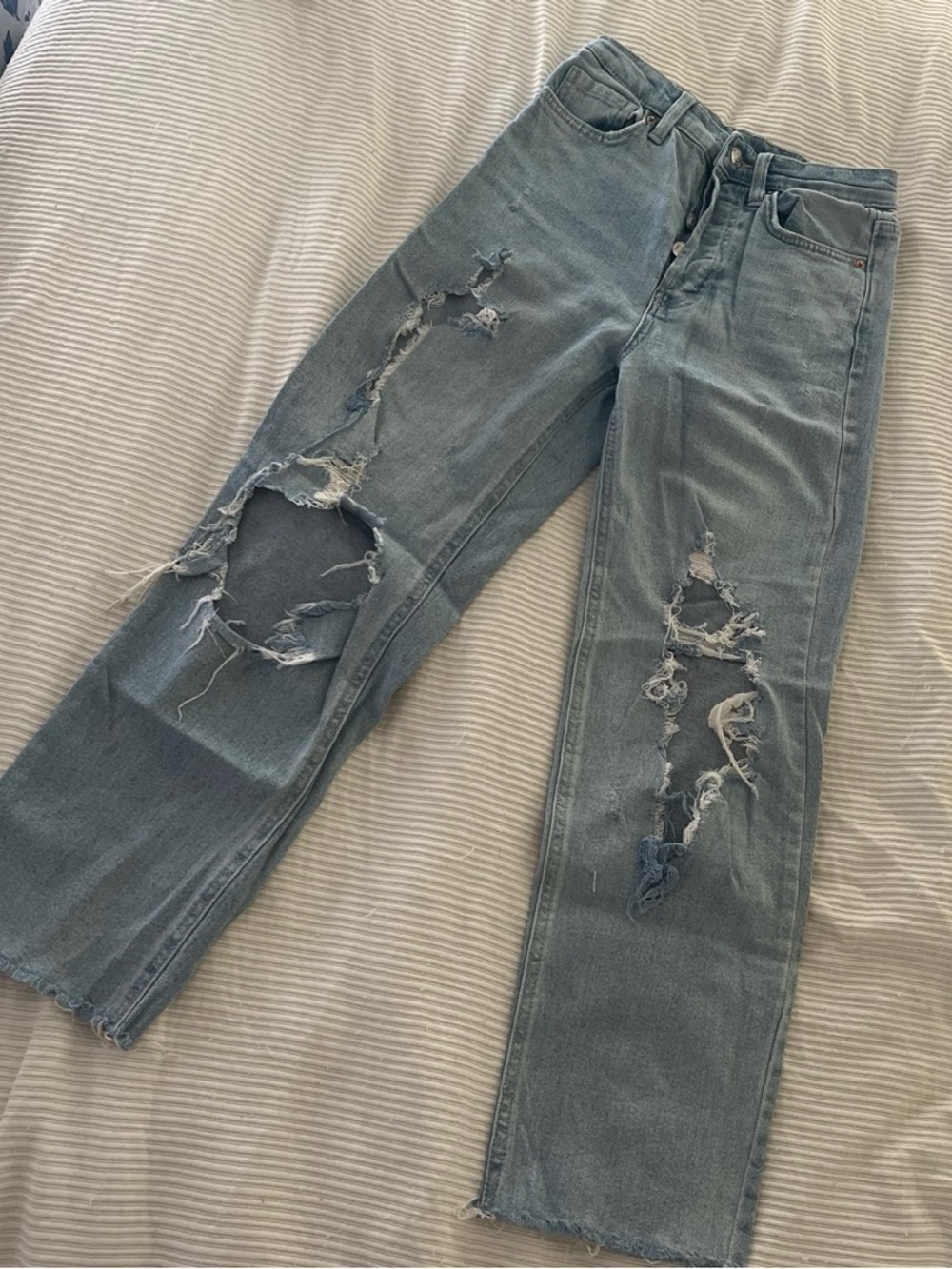wild fable Light Wash High-Rise Straight Jeans